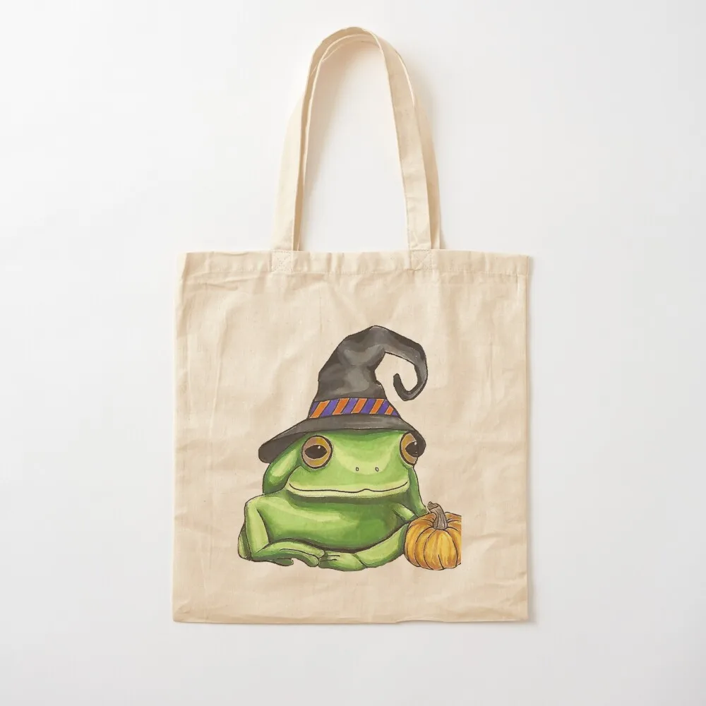 Spooky Frog Tote Bag Canvas bag for women custom fabric bag reusable shopping bags Shopper