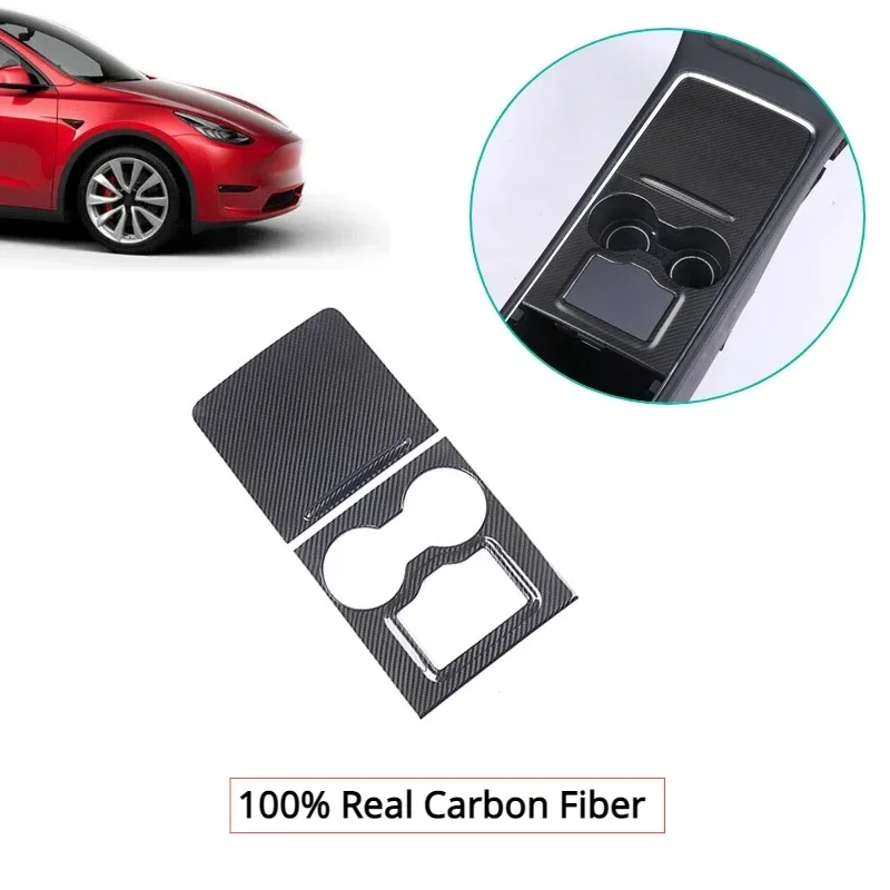 

Central Control Panel for Tesla Model 3 Y Real Dry Carbon Fiber 3K 240G Console Cover Sticker with Card Position Car Accessories