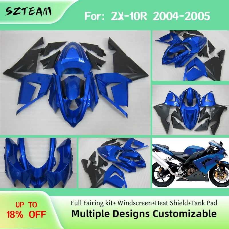 

For Kawasaki Ninja ZX10R 2004 2005 Motorcycle Aftermarket ABS Injection Fairings ZX-10R 04 05 Fairing Body Plastic Cover Kit