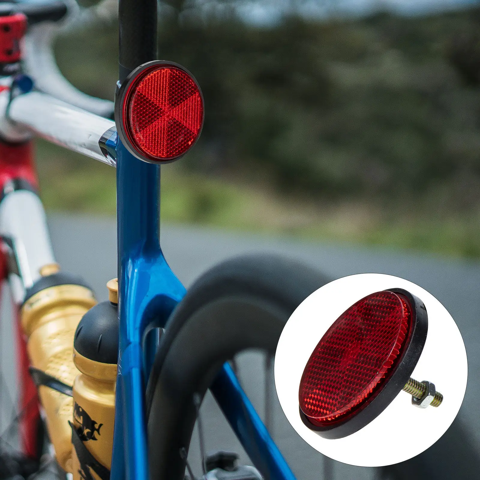 

4pcs Red Reflective Light Sheet Plastic Warning Reflectors for Bicycle Bike Motorbike Scooter Safety Supplies