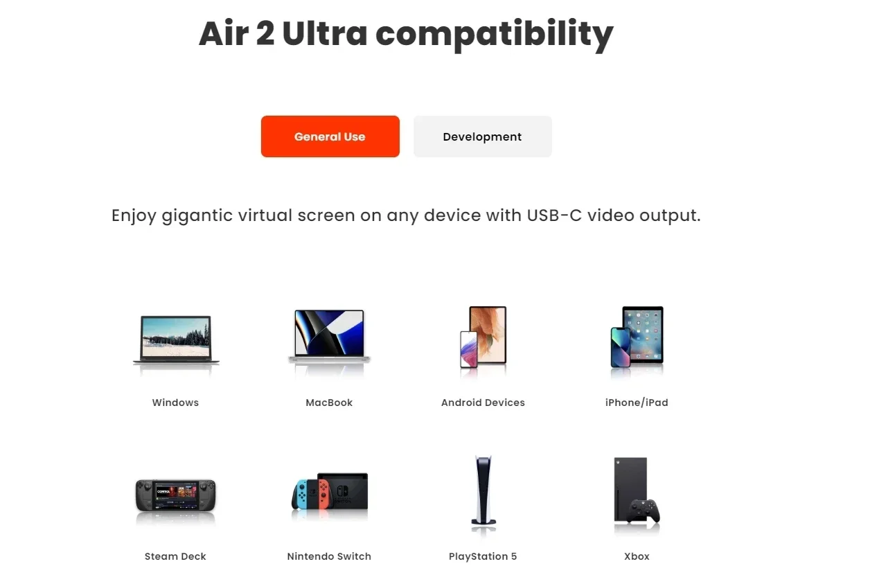 XREAL Air 2 Ultra Smart AR Glasses 6 DoF 4K HD 385\'\' Giant Screen Video View Nreal Air2 Ultra Augmented Reality Glasses
