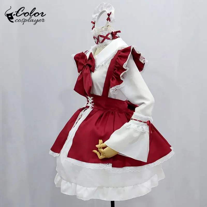 Color Cosplayer Anime Lolita Women Medieval Dress Red New Year Dress Vintage European Clothing Carnival Party Cosplay Costume