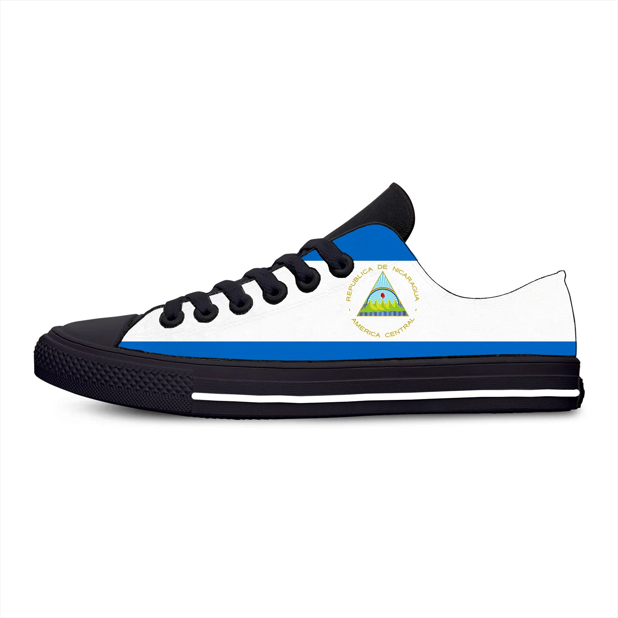 Nicaragua Low Top Sneakers Herren Damen Teenager Freizeitschuhe Canvas Laufschuhe 3D-Druck Cosplay Atmungsaktiv Leichter Schuh