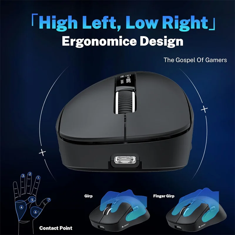 SMAILWOLF M6 Bezprzewodowa mysz do gier Mysz Bluetooth PAW3311 Trójtrybowe połączenie Mysz e-sportowa z magnetyczną stacją ładującą RGB