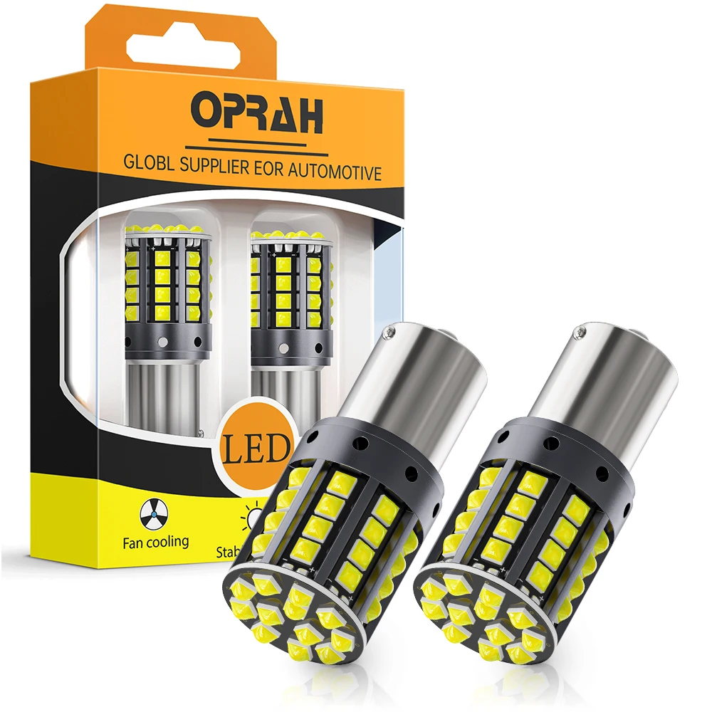 Oprah 2pcs Py21w Ba15s P21w Led 1156 Bau15s Bulbs 3030SMD Canbus 1157 Led Bay15d P21/5w Car Turn Signal Lamp Brake Backup Light