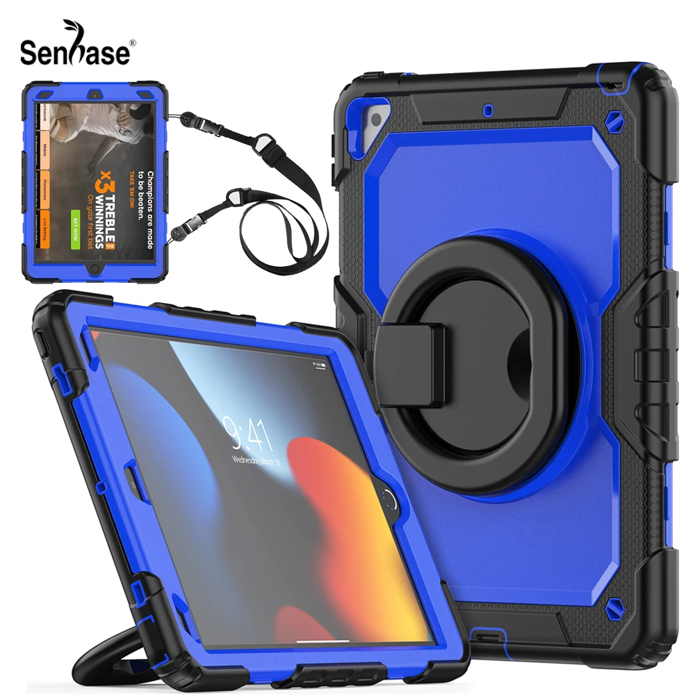 

For Apple iPad Air 3 2019 Pro 10.5 2017 A1701 A1709 A2123 A2152 Case Kids Shockproof Pull Ring Shoulder Strap Stand Tablet Cover