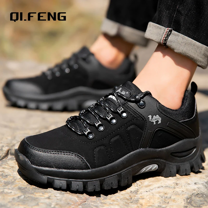 Winter Warm Casual Shoes Men Fur Walking Ankle Boots Couple Autumn Footwear Women Classic Outdoor Sneaker Mountain Climbing Work