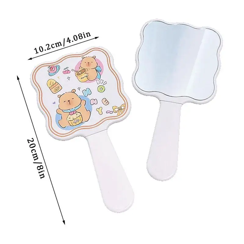 HUA Cartoon Capybara Comb With Miorr Handheld Makeup Mirror With Comb 2 In 1 Portable Mirror Comb Beauty Tool Plastic Anime Gift