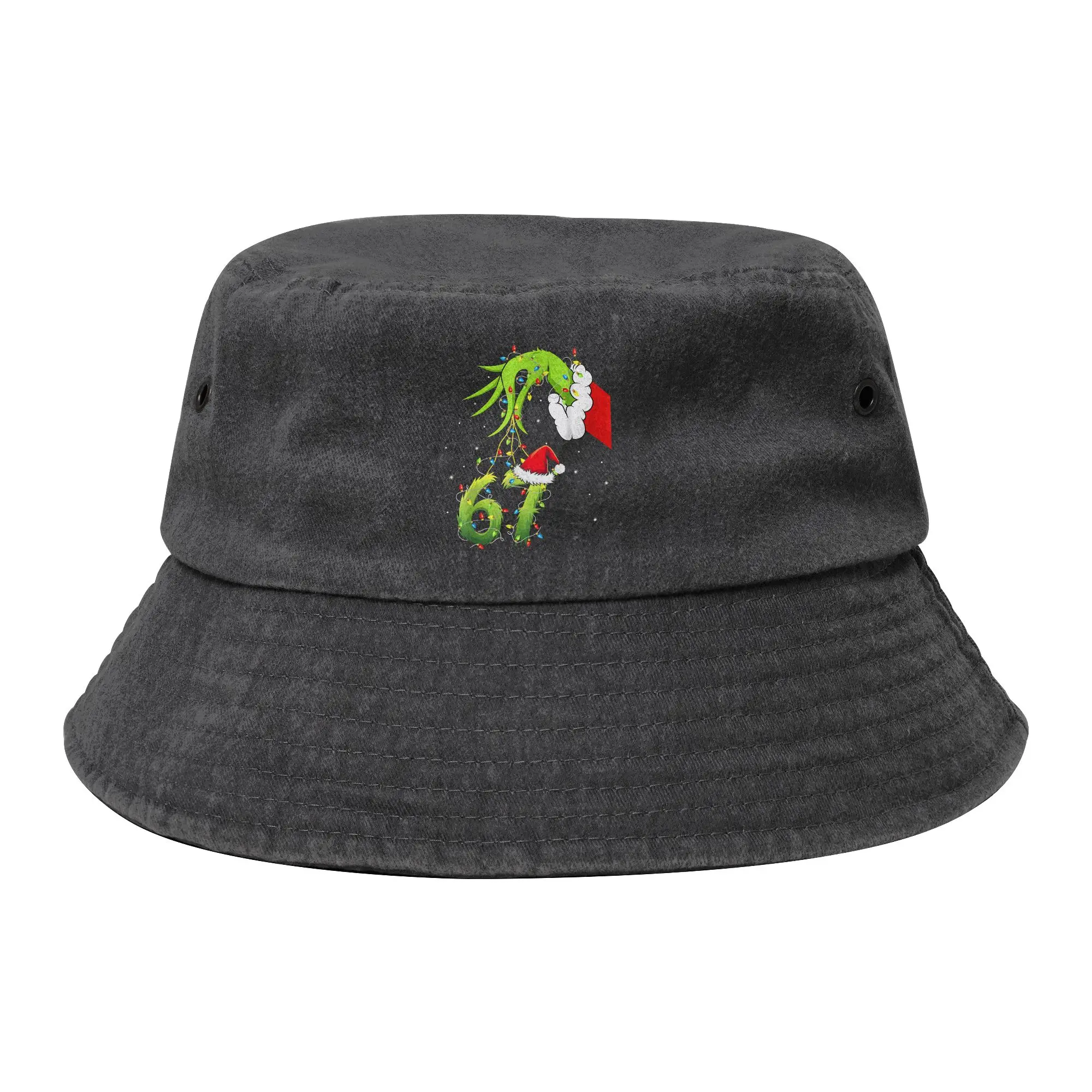 Unisex Distressed Washed Bucket Hats Funny 6 7 Meme 67 Christmas  Outdoor Fishing Cap Six Seven Bob Hat Gift