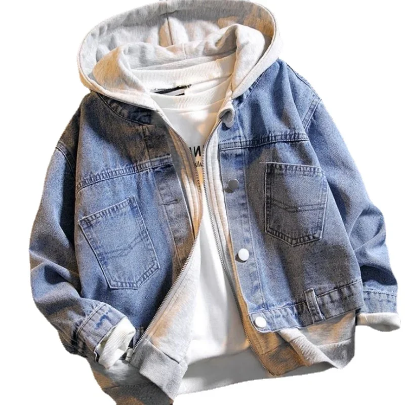 Spring Clothes Kids Jacket Girls  Boys Denim Jacket Children Clothes Outerwear Boys Jeans Hooded Coats Baby Clothes Chic