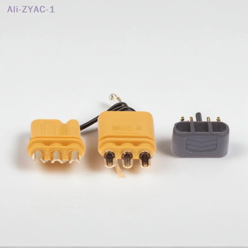 {ZYAC-1} 5 Pasang Konektor Plug Amass MR30 Jantan/Betina Dengan Selubung Untuk Baterai Lipo RC Multicopter Aksesoris Pesawat