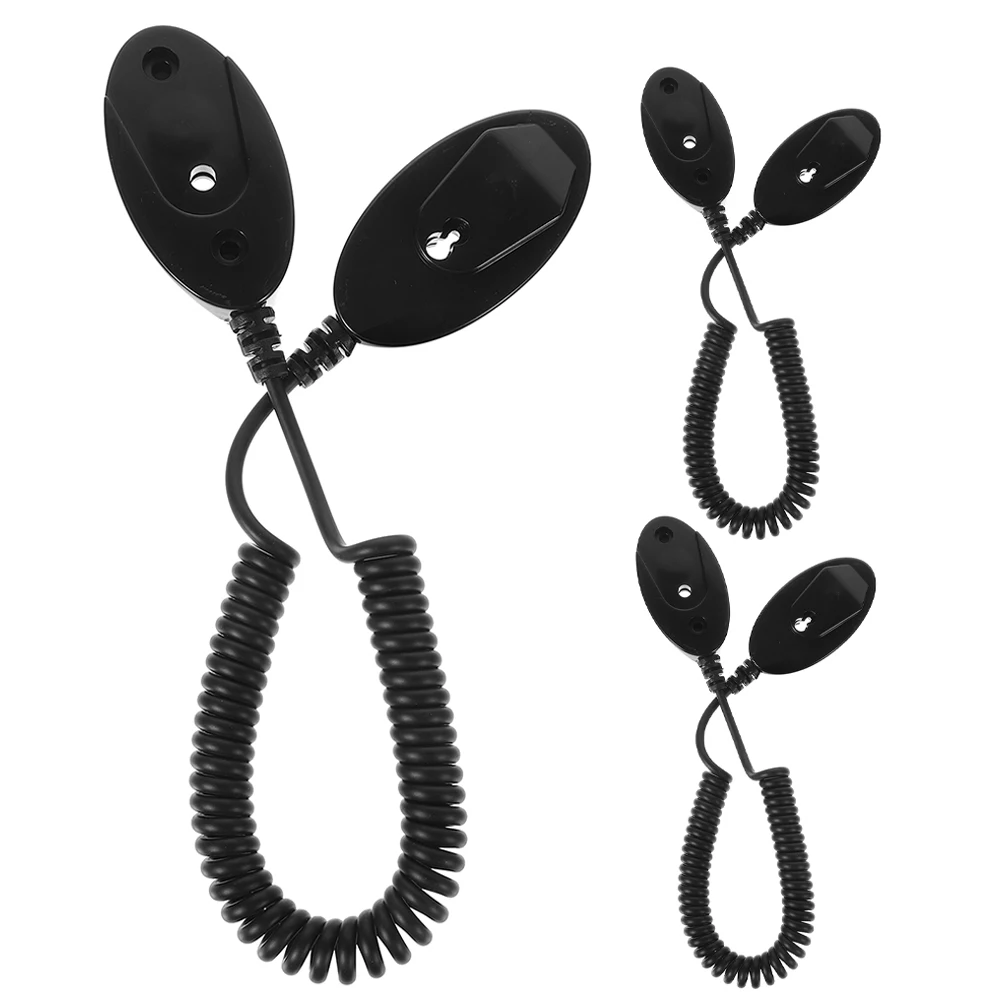 

3pcs Hooks Self Adhesive Remote Keeper Leashes Black Cable Locks Gaming Controller Tether Remote Holder