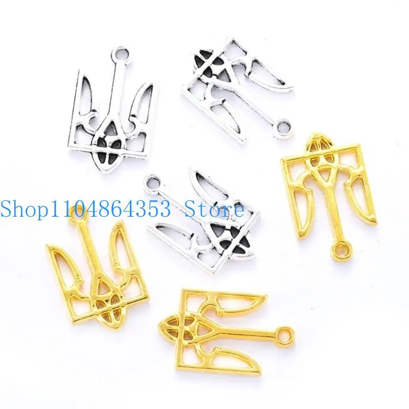 100 Pcs/set Diy Accessories Retro Alloy Ukraine National Pendants Ukrainian Flag Charm Patriotic Gift view 4