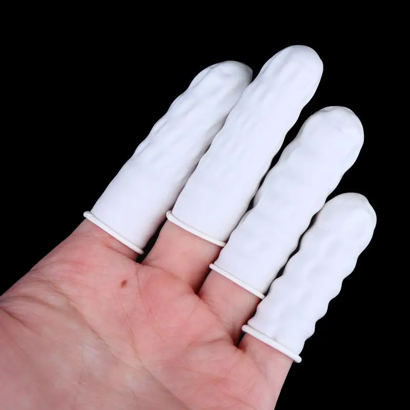 200/300/500 Stück Finger-Schutzhüllen, verschleißfest, hochelastisch, rutschfest, aus Latex, für den Einsatz in der Elektronik. – Detail 2