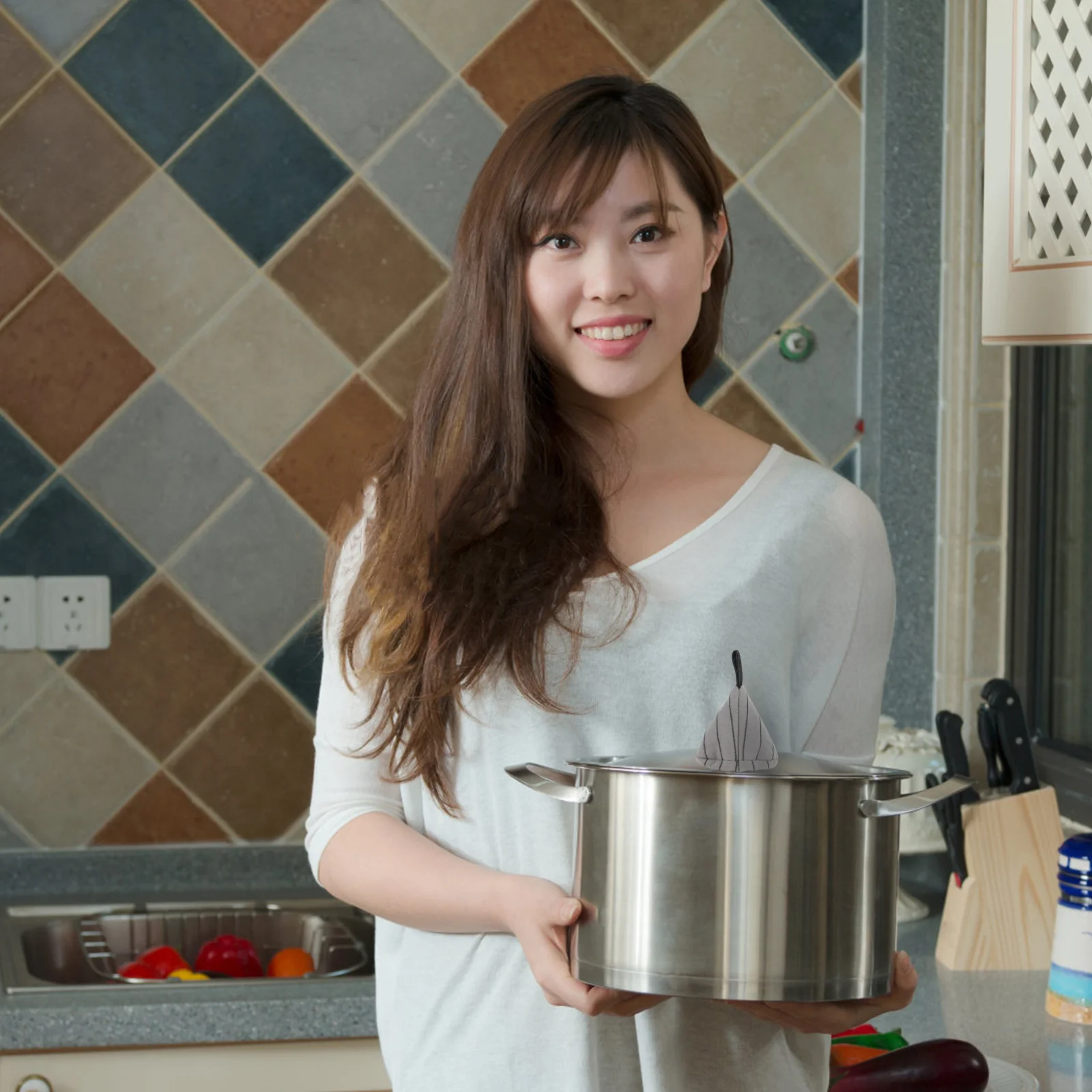 

2Pcs Pot Cover Handle Protection Heat Proof Covers Hanging Hole Cotton Material Kitchen Mini Gloves