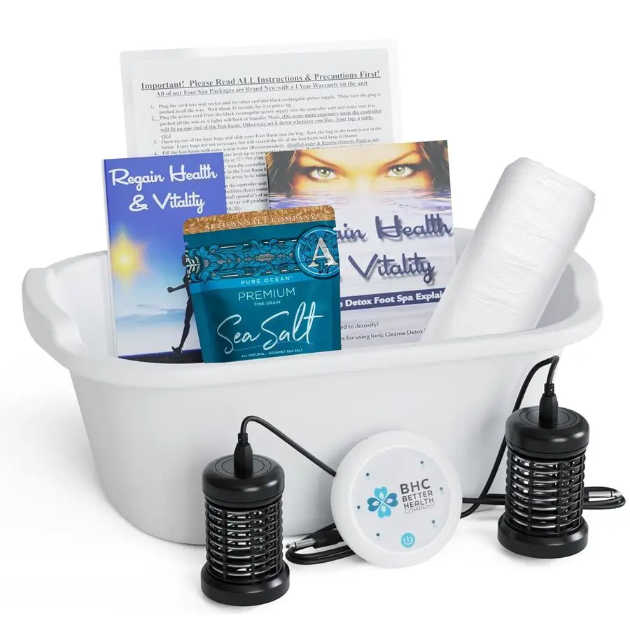 

Foot Bath Detox Machine for Home Use Free Regain Health amp Vitality Booklet amp Brochure 2 Arrays, 20 Basin Liners, Detox Sea S