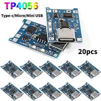 1-20pcs Type-c/Micro/Mini USB 5V 1A 18650 TP4056 Lithium Battery Charger Module Charging Board With Protection Dual Functions