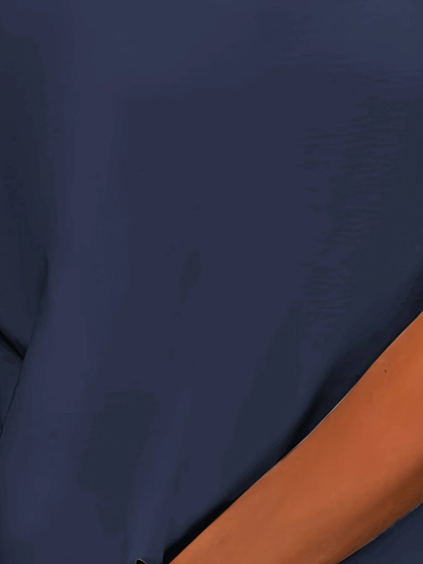 Women's Navy Blue Lace - Detailed Top V - Neck Short Sleeve Flowy Shirt