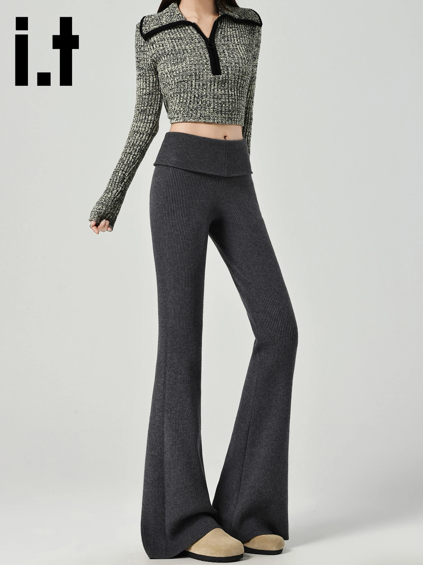 Bla عالية الخصر محبوك اليوغا السراويل النسائية الخريف الشتاء التخسيس جرس بوت مرونة سراويل تقليدية طماق Faionable