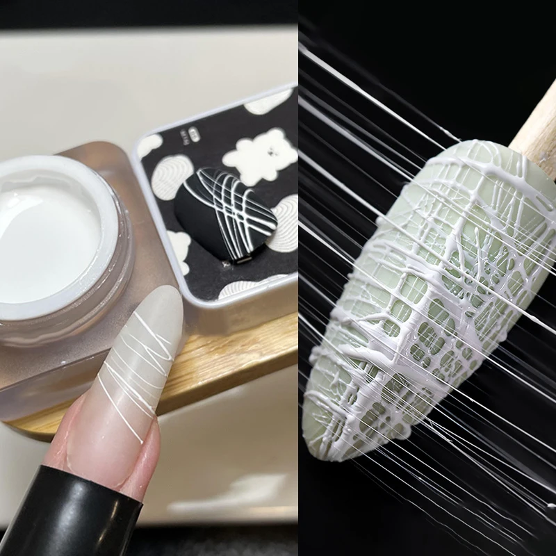5ml White Black Silver Spider Wire Drawing Gel Nail Polish UV Liner Painting Outline Gel Varnish Nails Art For Manicure Decor