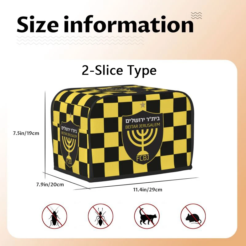 Beitar Jerusalem FC 2 Slice / 4 Slice Toaster Cover Protector Dustproof Kitchen Clean Tools Organizer