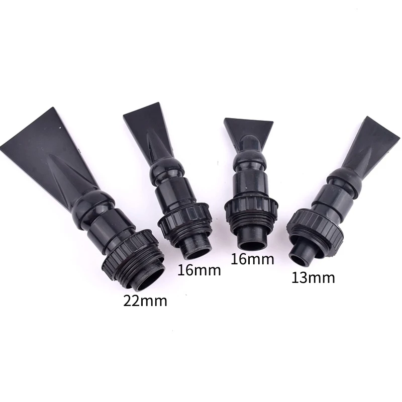 1Pc Black Adjustable Aquarium Tank Pump Duckbill Nozzle 360° Rotation Water Outlet Duckbilled Sprinklers Return Pipe Fittings