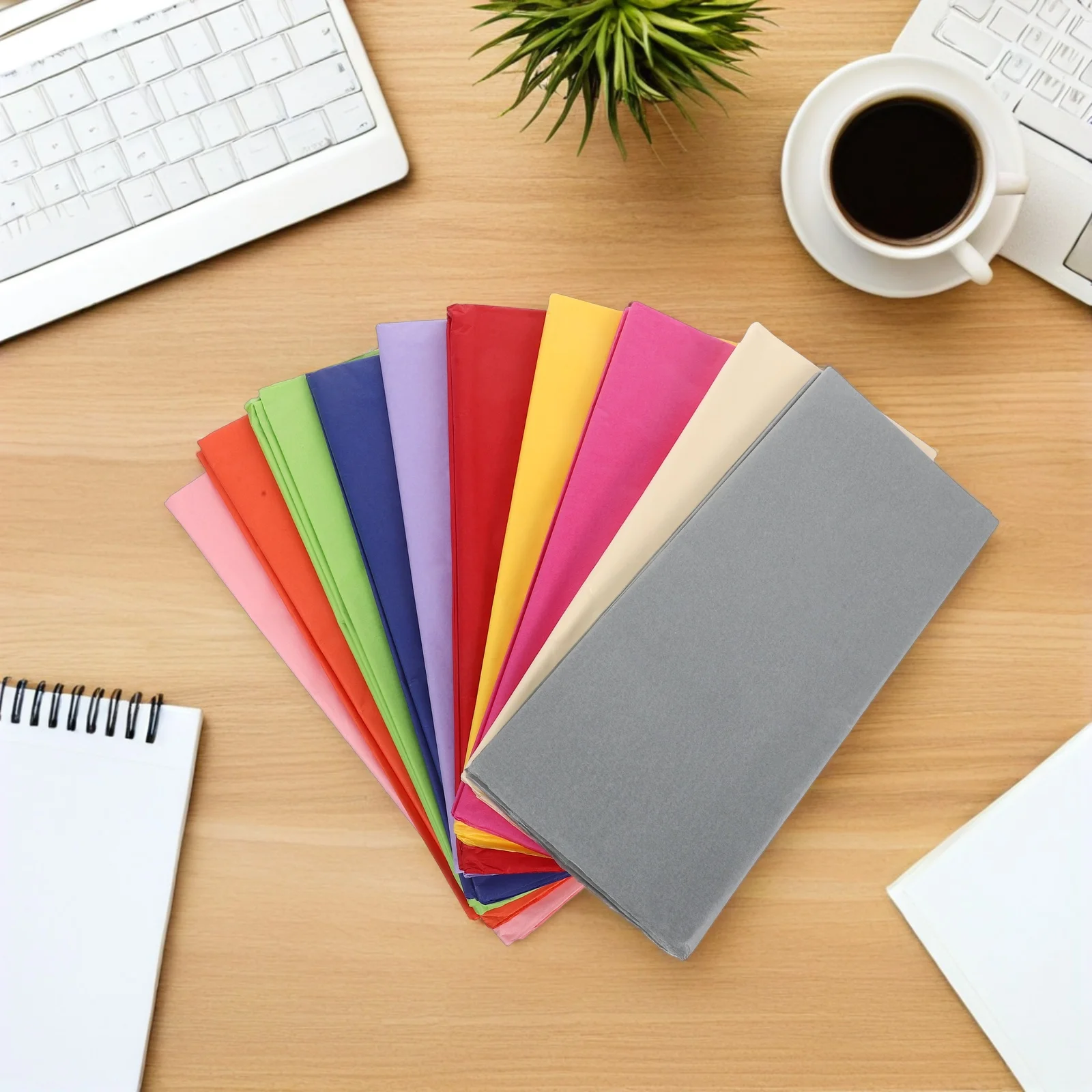 100 قطعة مناديل ورقية ملونة مقاس 25 × 20 بوصة أوراق سائبة لتغليف بطانة باقة الزهور وصياغة أوراق ذاتية الصنع ورق اوريغامي