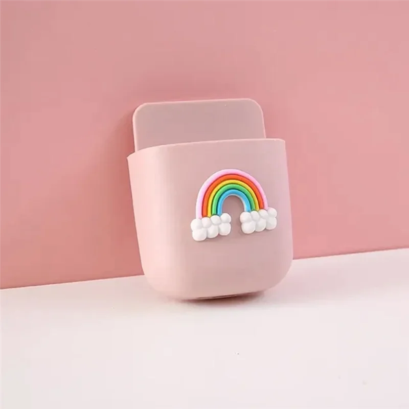 【Superdeals】 lindo estante de almacenamiento organizador de escritorio portalápices autoadhesivo soporte de papelería Control remoto TV soporte para teléfono móvil