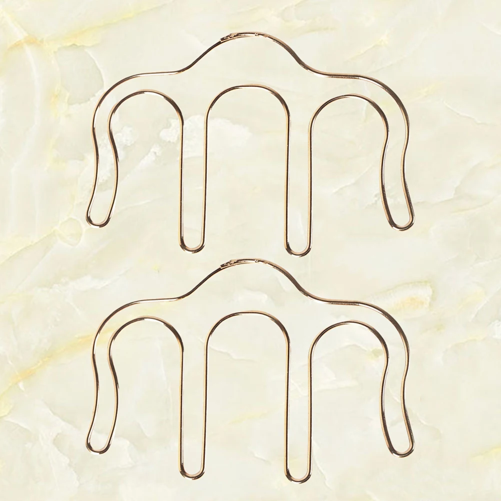 

2 Pcs Metal Clip Creative Binder Clips Paper Clamp Bookmark Pearlescent