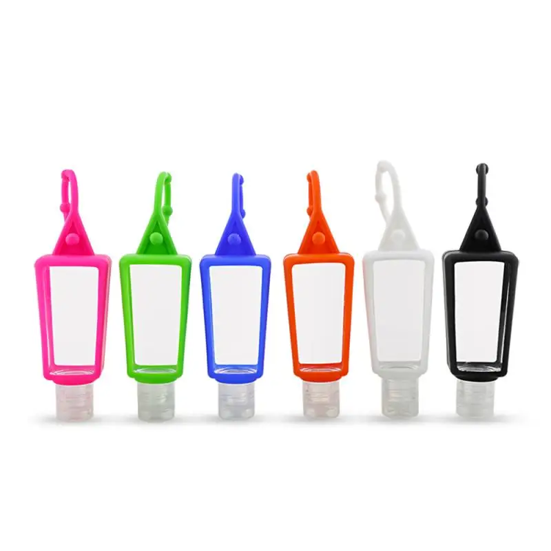 30ml Silicone Mini Hand Sanitizer Hand Gel Holder Refillable Hook Empty Squeeze Bottles Portable Travel Soap Dispenser Bottle