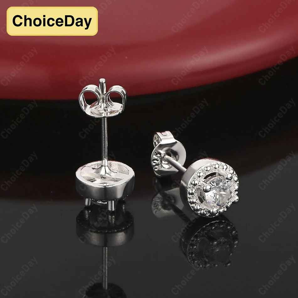 

ChoiceDay из стерлингового серебра 925 пробы, изысканные круглые мужские серьги с цирконом, модные женские аксессуары, ювелирные изделия, подарок для вечеринки