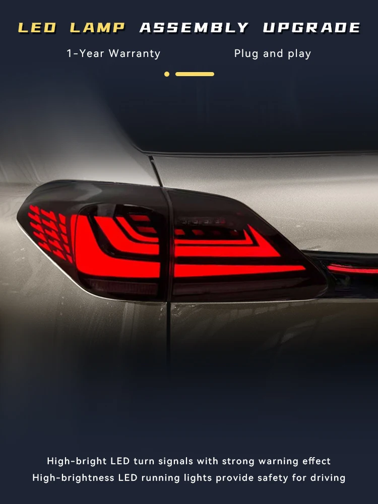 2PCS Car Lamps For Lexus RX270 RX350 RX450 RX330 RX440H 2009-2015 Tail Light DRL Brake Lamp Modified LED Taillight Plug And Play