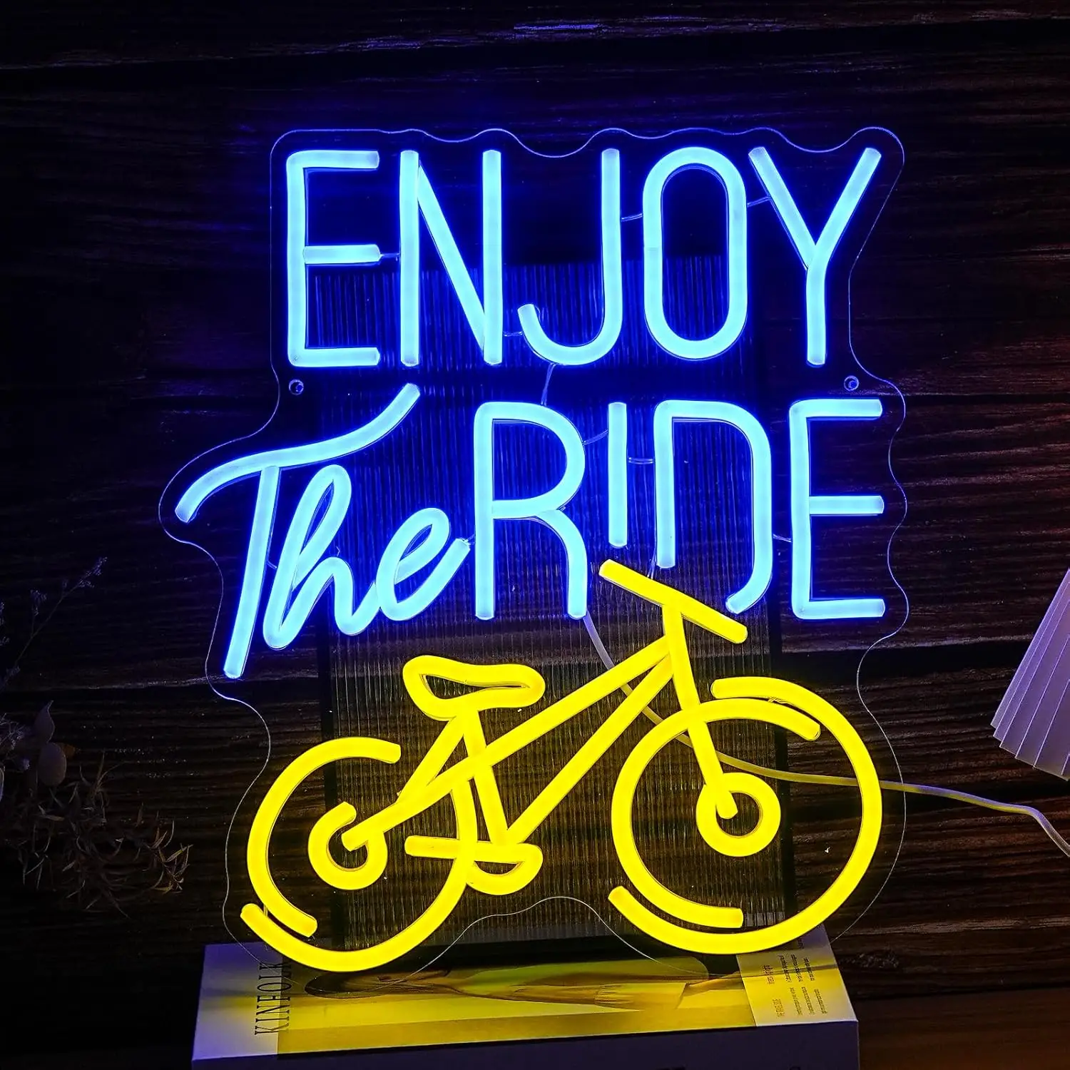 

Enjoy The Ride LED Neon Sign 5/12V USB Power Gym Fitness Motivational Sport Exercise Bike Wall Business Backdrop Hanging