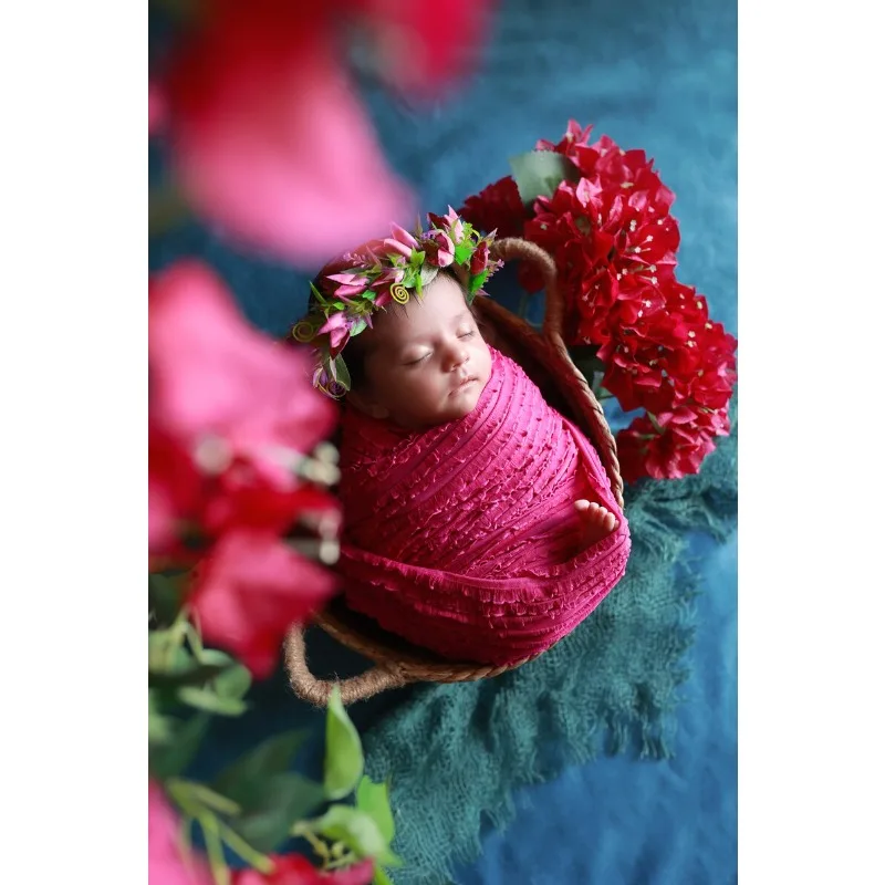 لفافة مكشكشة ناعمة لحديثي الولادة - قماط قابل للتمدد للتصوير الفوتوغرافي وقماط أنيقة لملابس الطفل وتغليف. ملحقات ein생АСografieСССВДВДВБ #5