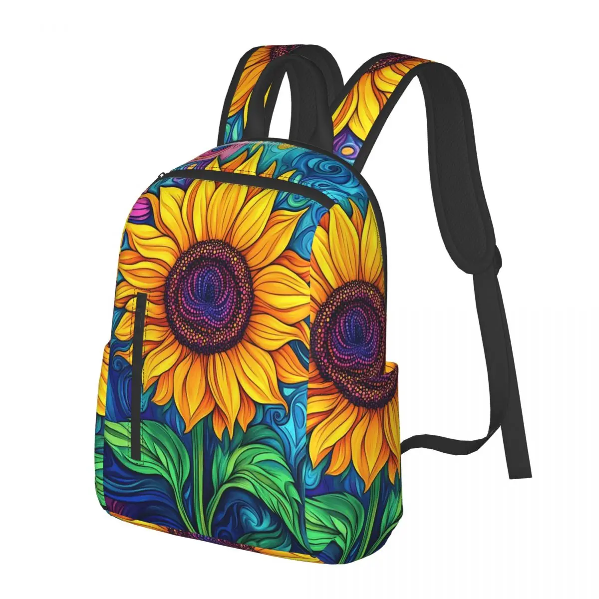 

Vibrant Blue And Yellow Sunflower Student Backpack School Bag Hiking Travel Daypack for Men Women Bookbag Shoulder Bags