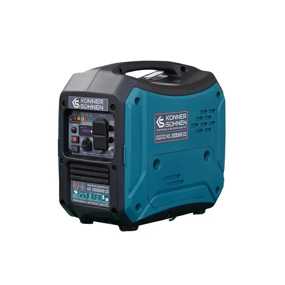 Portable Inverter Generator 2000W Dual Fuel 120V Super Quiet Lightweight CO Sensor