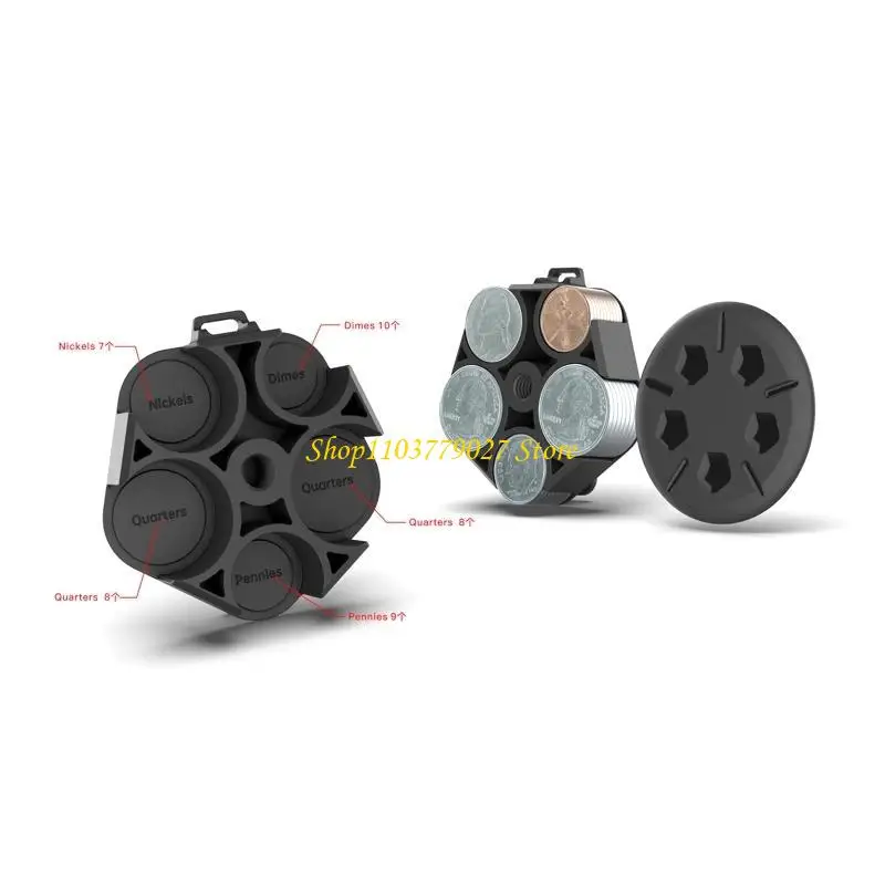 Portable Coin Storage for Case with Belt Clip Large Capacity Coin Dispenser for Car Change Organizer Plastic Game Coin f