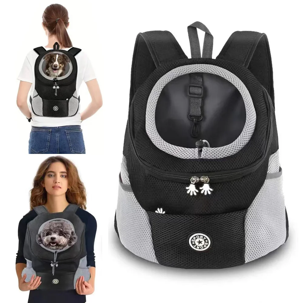 Tragbare Outdoor-Haustiertasche mit doppelten Schultergurten für Hunde, atmungsaktive Hundetasche für Reisen, Outdoor-Hundetransporttasche, Haustiertransportzubehör