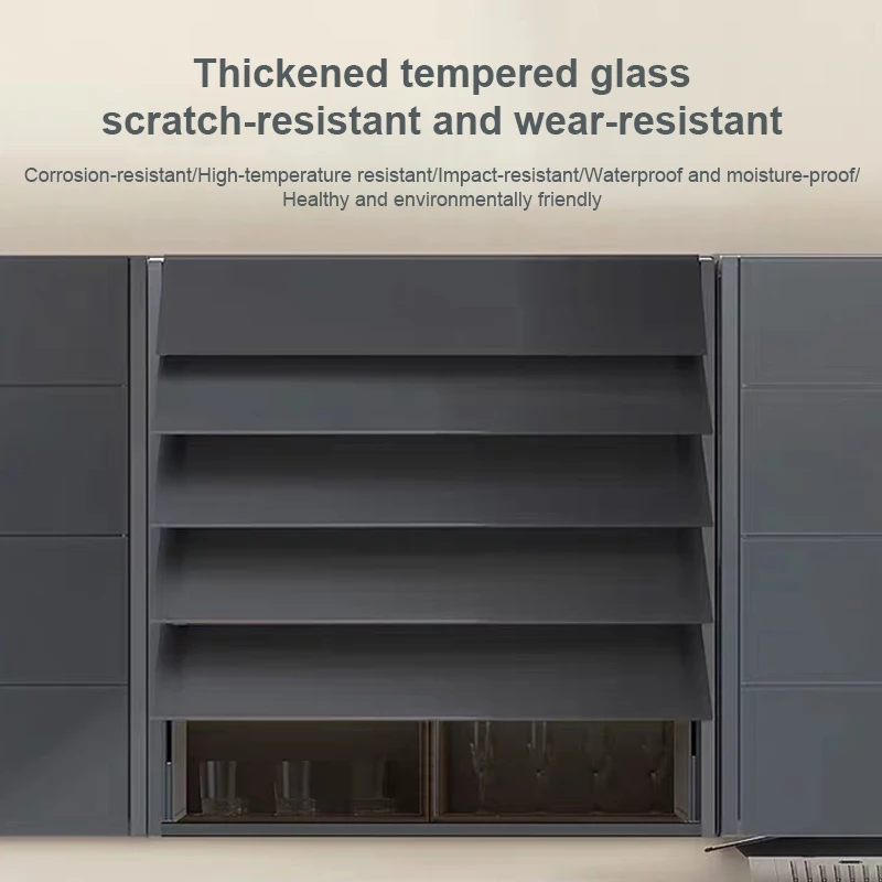 Display Small Automatic Storage Motorized Cabinet Lift up System for Kitchen Glass Rolling Door Furniture Smart Electric Shutter