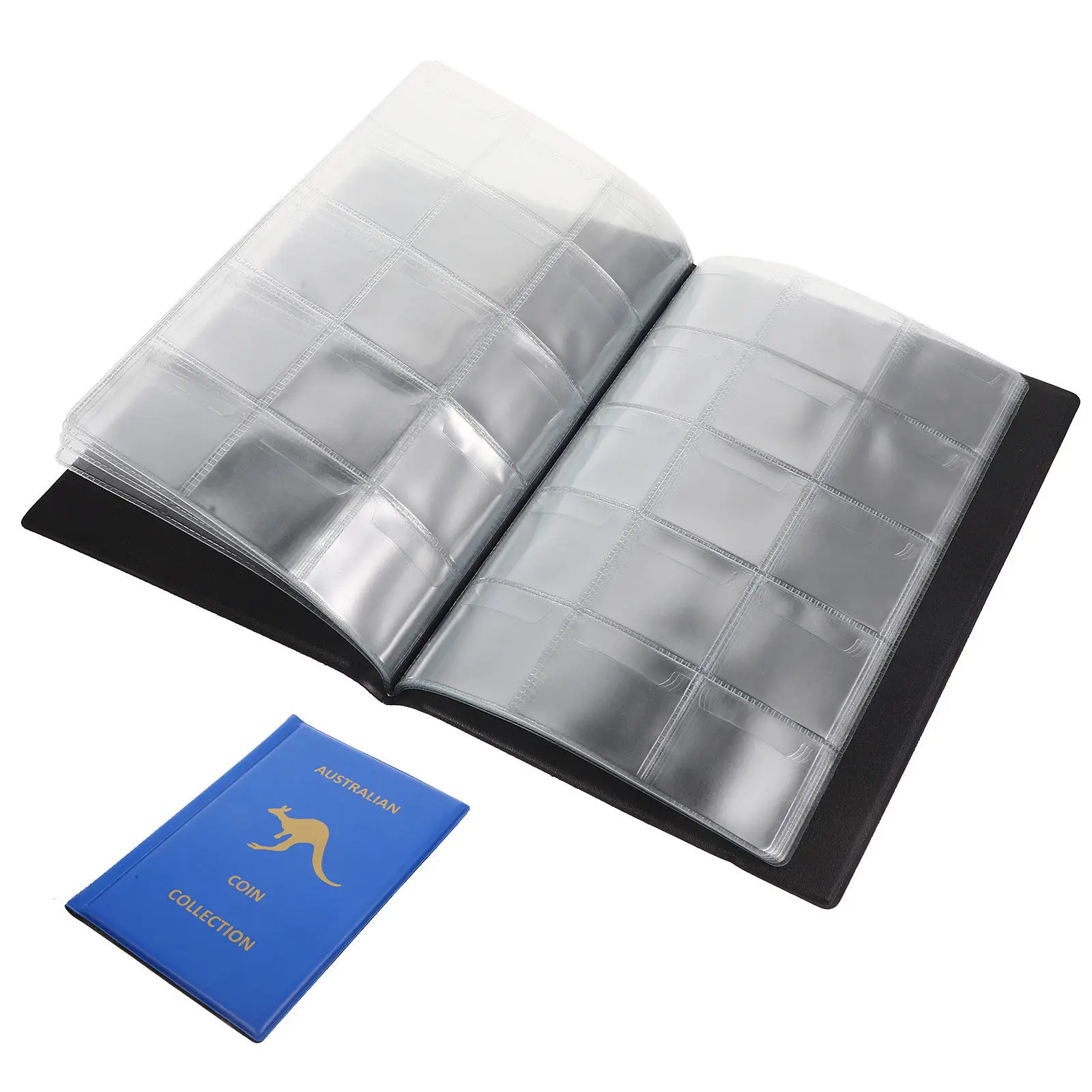 Soft-Touch Premium Coin Collection Book Heavy-Duty PVC PU Construction Portable Compact Design Double-Sided Visibility for Coins