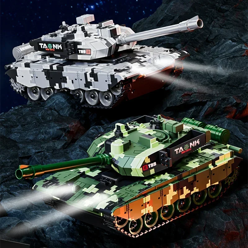 Veículo tanque rc de 13 canais, 2.4g, pode telefone, aplicativo, controle remoto, pista de lançamento elétrico para crianças, simulação de carro, modelo t90, brinquedos tanques