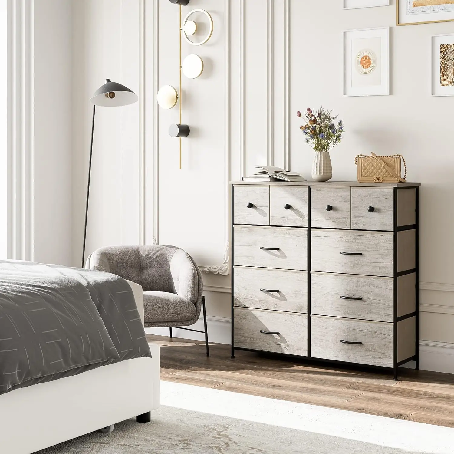 Nicehill Dresser for Bedroom with 10 Drawers, Storage Drawer Organizer, Tall Chest of Drawers for Closet, Living Room, Hallway