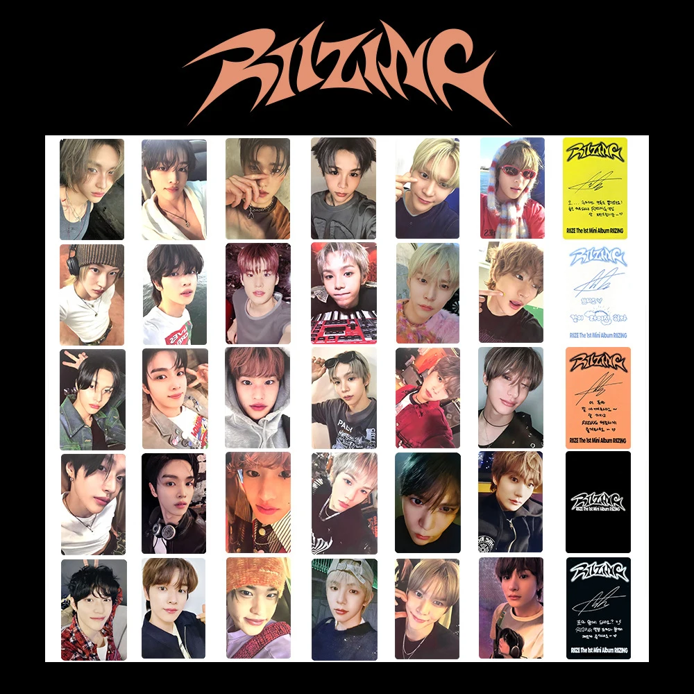 Kpop RIIZE Photocard 30pcs/Set Double Sides Printing Bright Film Card Korean Style Coated Special LOMO Card Fans Collection