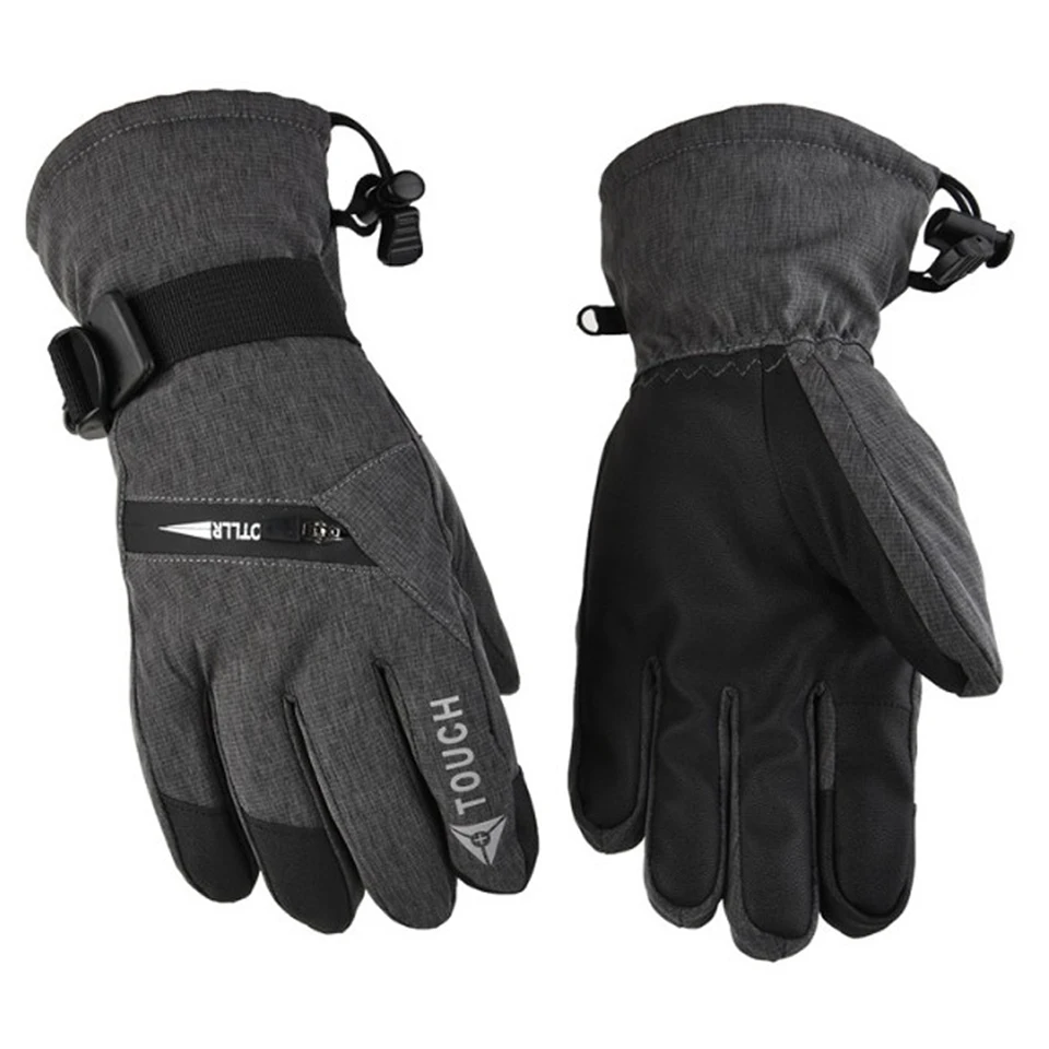 LOCLE ฤดูหนาว WARM Windproof ถุงมือสกีผู้ชายผู้หญิงหน้าจอสัมผัสเล่นสกีสโนว์บอร์ดถุงมือขี่จักรยานเดินป่า Snowmobile ถุงมือ