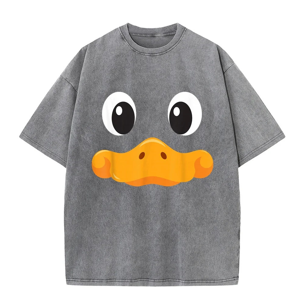 Duck Face T Shirt Halloween Costume Birthday Idea Cute Funny T-Shirt 반팔티셔츠 Y2k Camisetas Divertidas Hombre Cotton Humor Summer