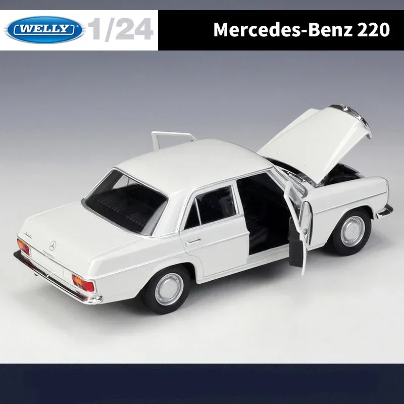 WELLY 1:24 Mercedes Benz 220 Alloy Classic Car Model Simulation Diecast Metal Toy Vehicle Car Model Collection Children Toy Gift