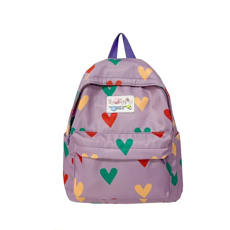 Mochila escolar cru doce amor meninos e meninas mochila impermeável náilon passeio crianças mochila leve kawaii