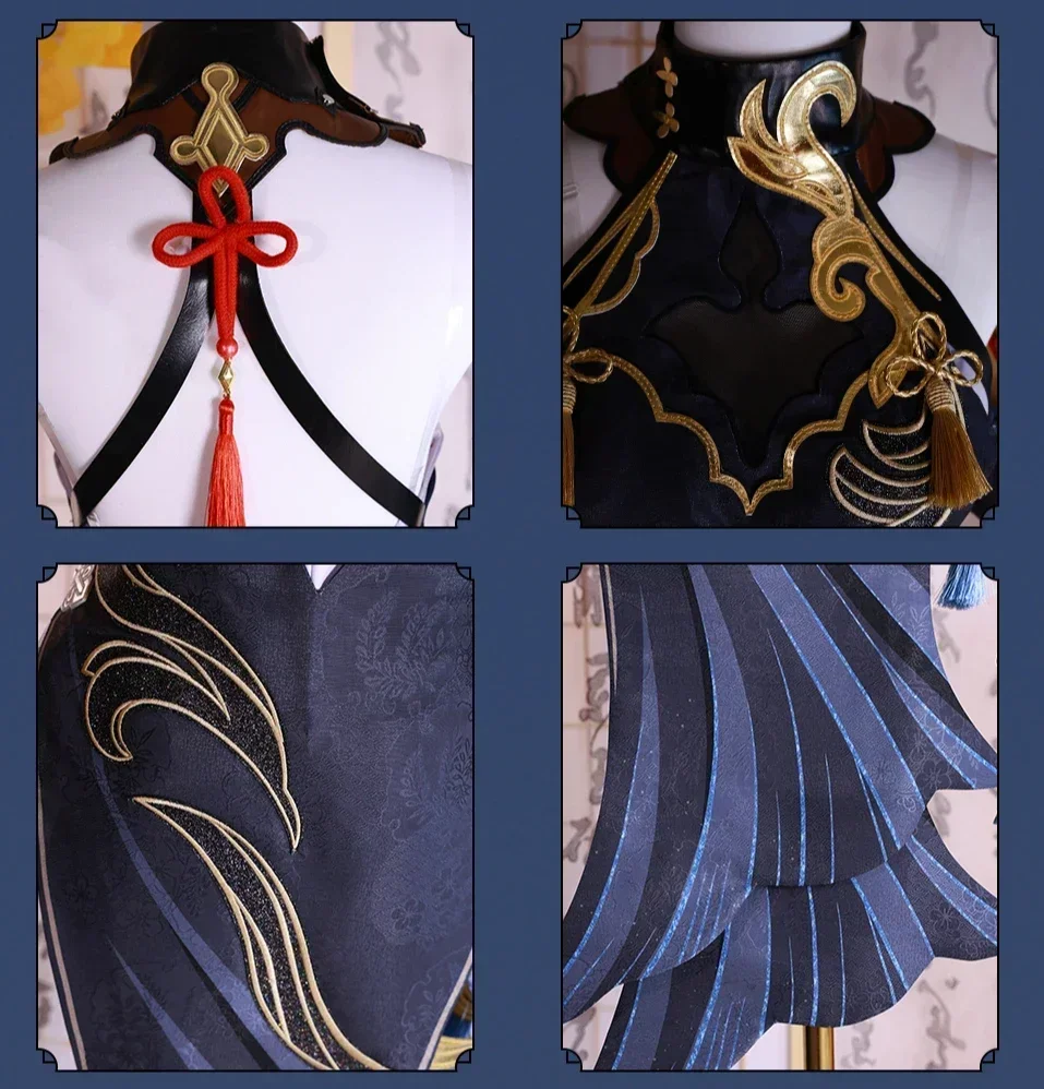 Genshin Impact Shenhe Cosplay Costumes Cheongsam Anime Game Cosplay Costume for Christmas Fancy Party