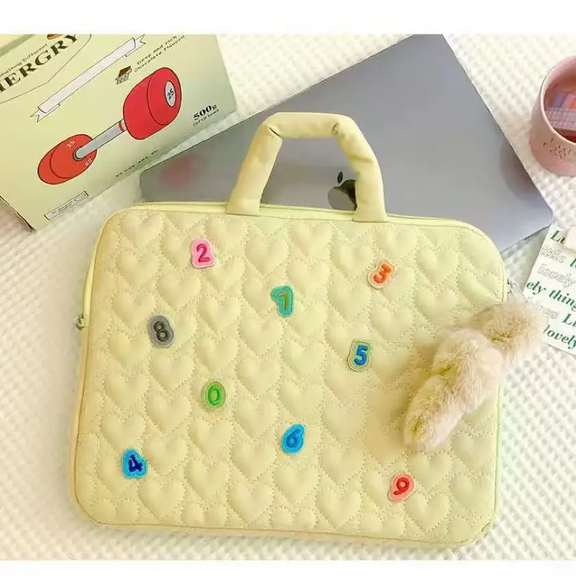 

Women's Sweet Laptop Bag 13.3 13.6 14 14.5 Inch For Macbook Pro Dell Samsung Huawei Ipad Pro12.9 Air13 Notebook Tablet Pouch