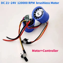 DC 21V-24V 5,5A hoog vermogen 130W 120000 RPM borstelloze geïntegreerde turbineventilator